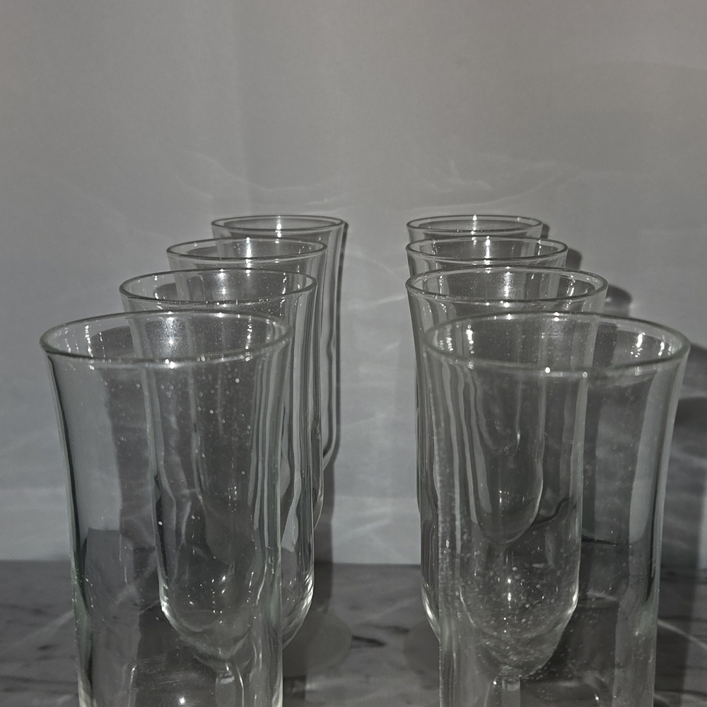 Vintage Frosted Stem Champagne Flute Glasses - Picture 7 of 7